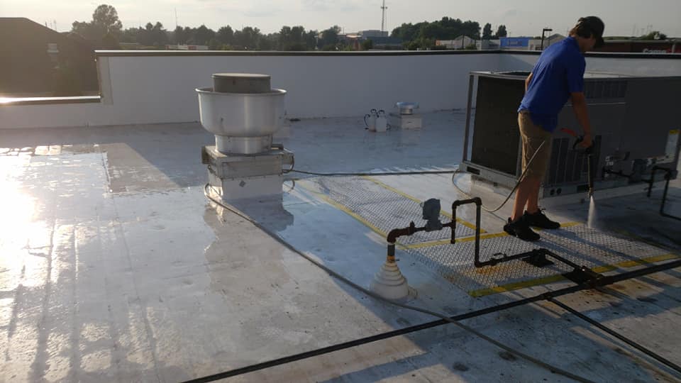 COMMERCIAL ROOF CLEANING Grime Stoppers offers commercial roof cleaning in & around Owensboro, KY, to help your business create a professional look